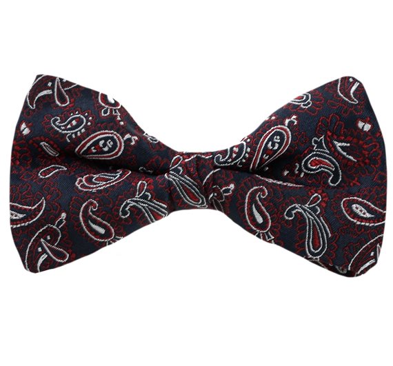 Rote Paisley-Design Blaue Fliege