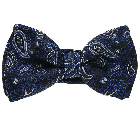 Marineblaue Baby-Fliege mit blauem Kaschmir-Muster