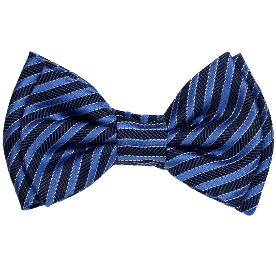 Baby Fliege aus Seide, gestreift, Blau