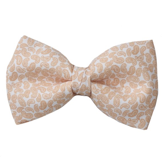 Beige Paisley Fliege