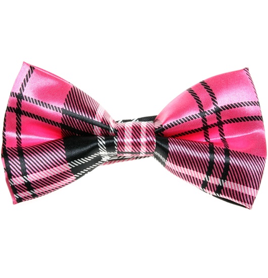 Schottenkaro Fliege in Fuchsia und Schwarz