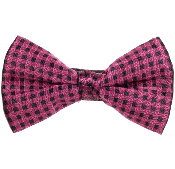Fliege in Schwarz-Weiß und Magenta Karos