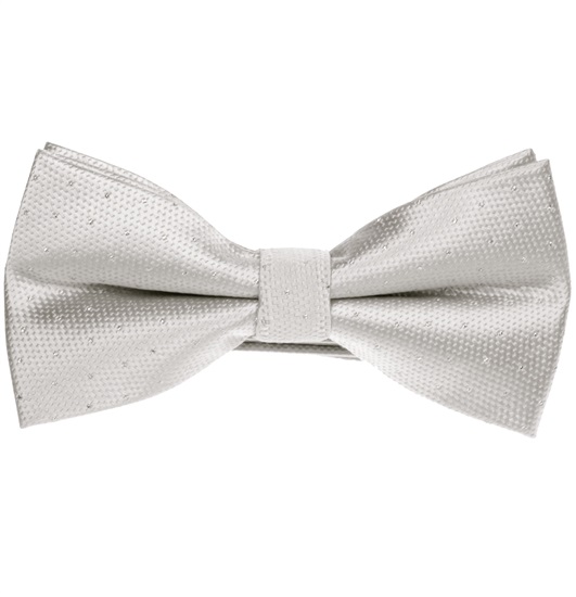 Elegante Perlengraue Fliege mit Silbernen Punkten