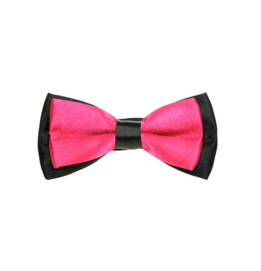 Kinder Fliege Schwarz und Pink im Bicolor-Stil