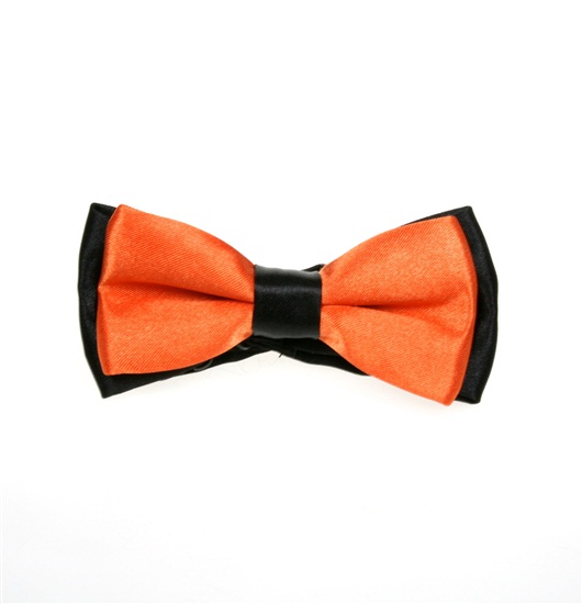 Kinder Fliege Schwarz und Orange im Bicolor-Stil