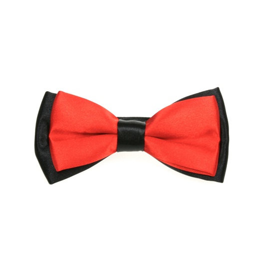 Kinder Fliege Schwarz-Rot im Bicolor-Design