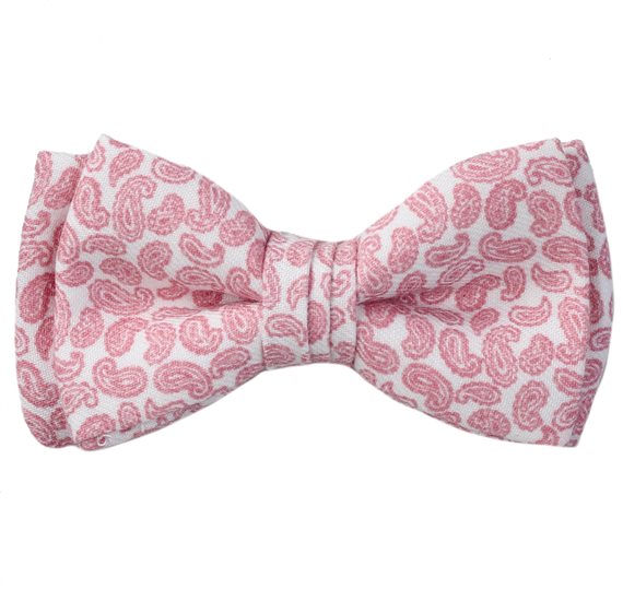 Kinder Fliege Weißes Paisley Rosa