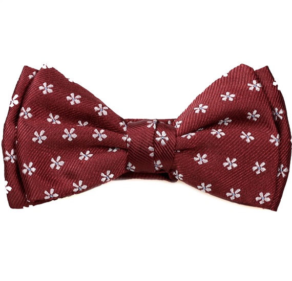 Kinder Fliege Bordeaux Margeriten