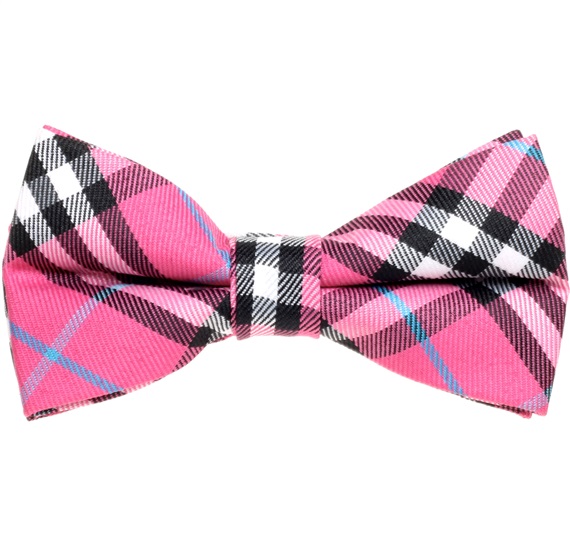 Kinderfliege Schottenkaro Pink und Schwarz