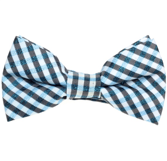 Kinderfliege Vichy-Karo Blau und Schwarz