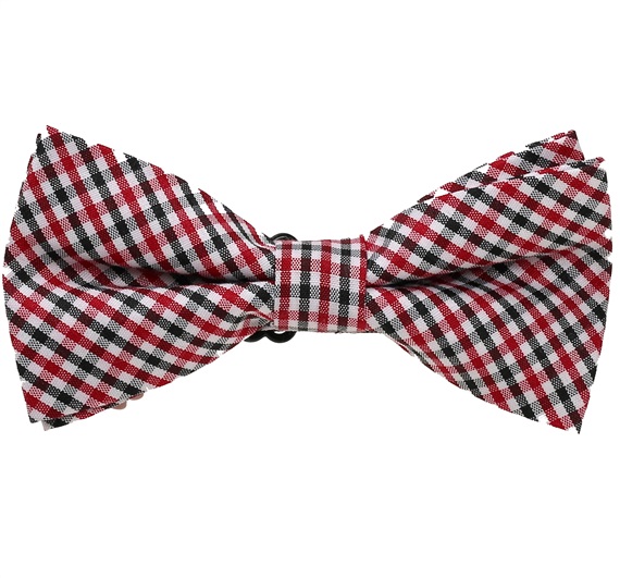 Kinder Fliege Vichy Karo Rot und Schwarz