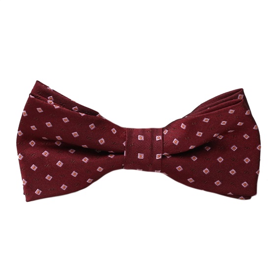 Kinder Fliege Bordeaux Quadrate
