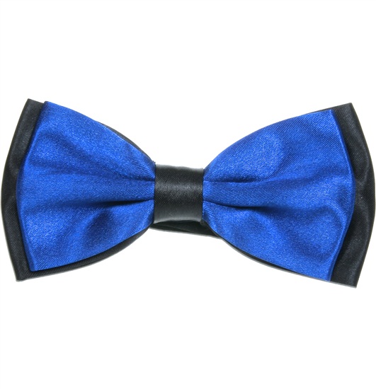 Fliege aus zweifarbigem Satin in Schwarz und Blaugrün
