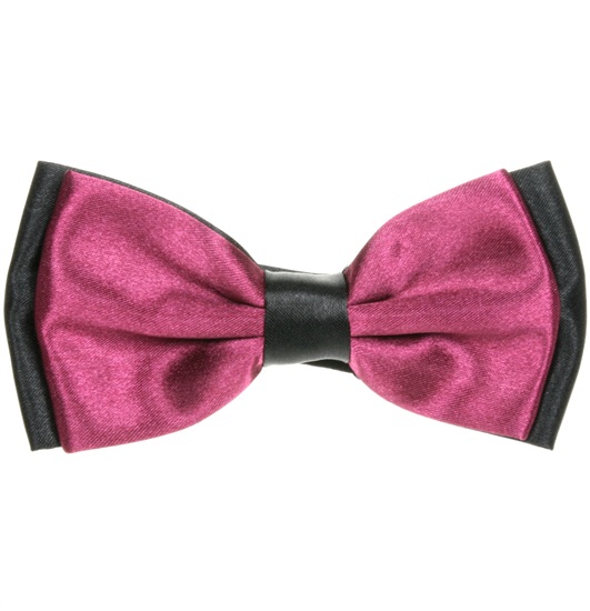 Zweifarbige Fliege aus Satin in Schwarz und Bordeaux