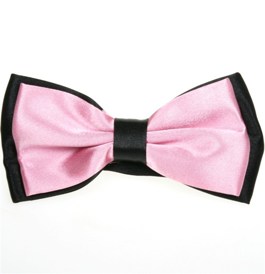 Zweifarbige Fliege aus Satin in Schwarz und Rosa