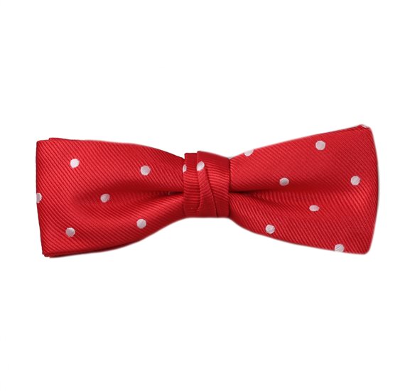 Pajarita Roja con Lunares Blancos