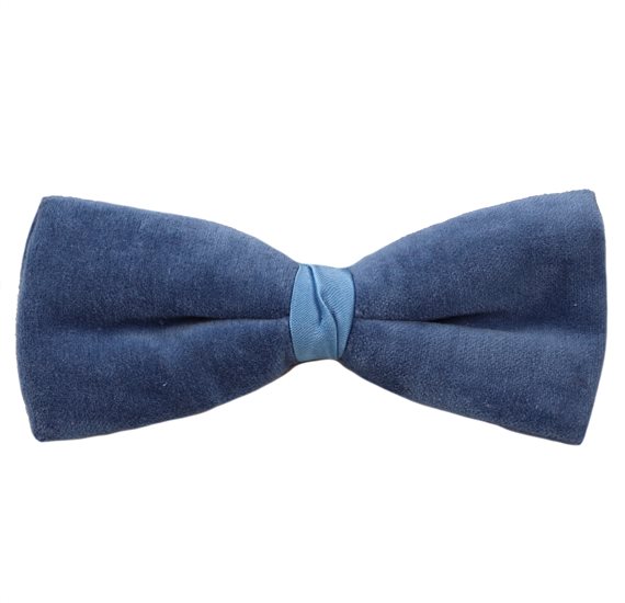 Blauer Samtfliege mit Satin