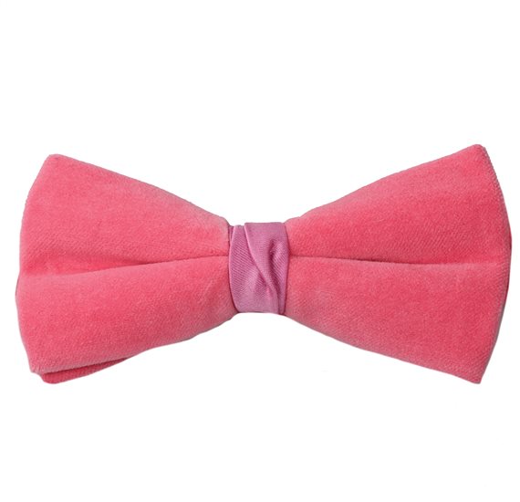 Rosa Samt Fliege