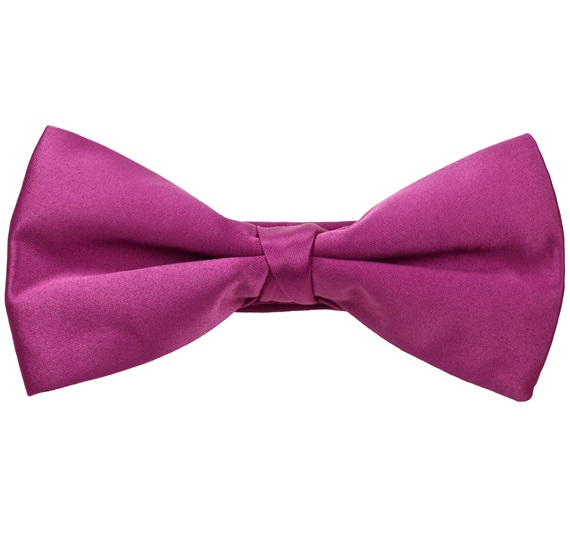 Fliege und Einstecktuch aus Magenta Satin
