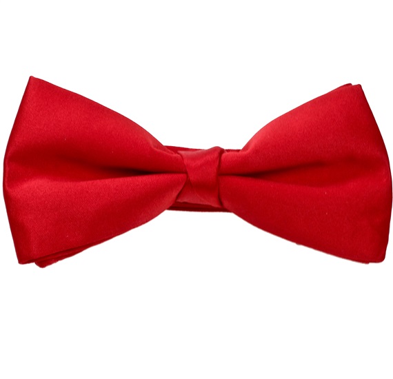Fliege und Einstecktuch aus Rotem Satin