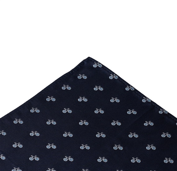 Blauer Einstecktuch mit Fahrrädern