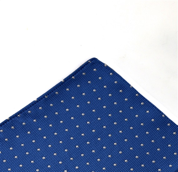 Blauer Einstecktuch mit Weißen Punkten