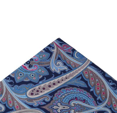 DAMAST BLAU TASCHENTUCH