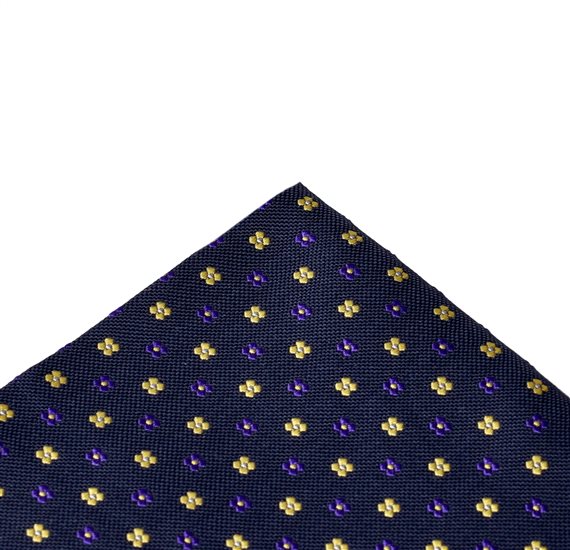 Einstecktuch Dunkelblau mit Blumen
