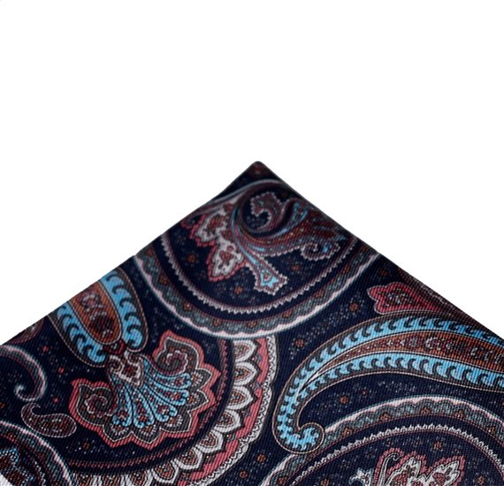 Blaues Paisley-Braun Taschenquadrat