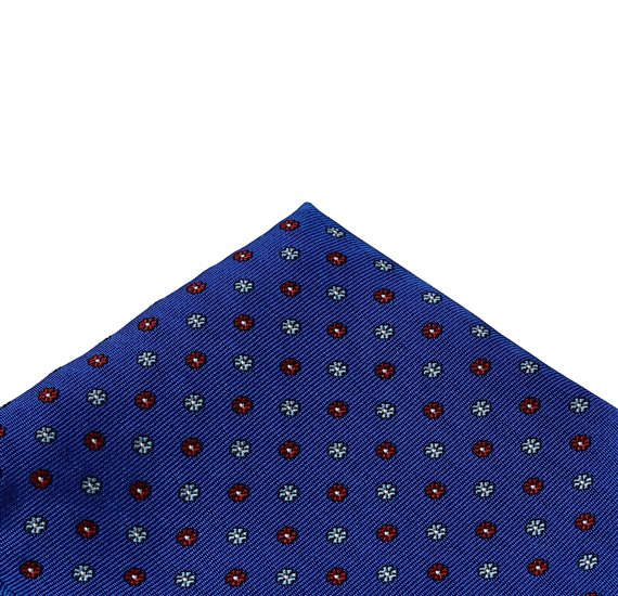 Taschentuch Tasche Blau Blumen Bordeaux
