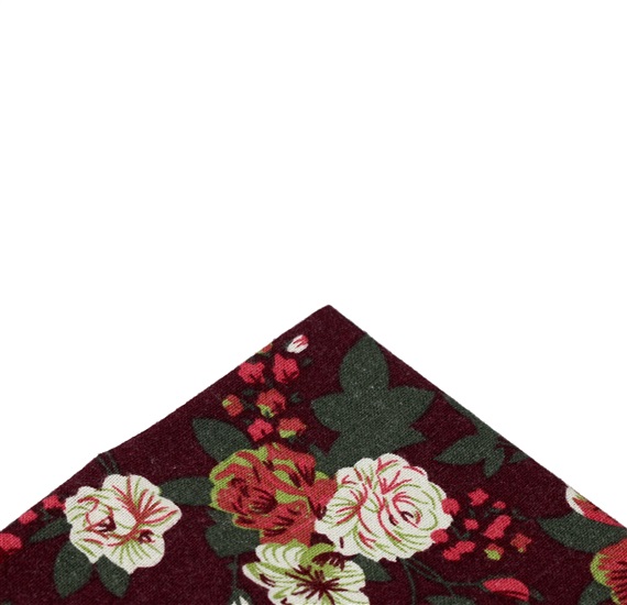Bordeaux Taschentuch mit Blumen