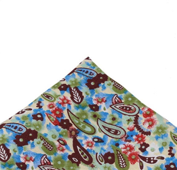 Einstecktuch Paisley Blumen Grün