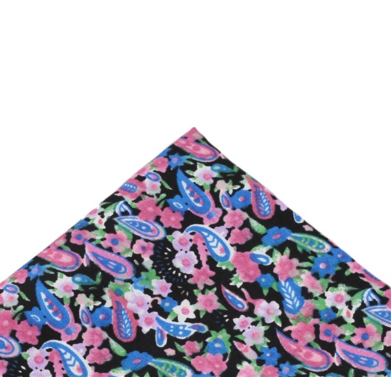 Taschentuch Blumen und Kaschmir Blau