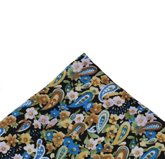 Taschentuch Tasche Blumen und Kaschmir Grün