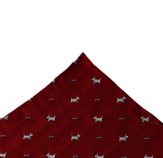 Burgunderrote Einstecktuch Schnauzer