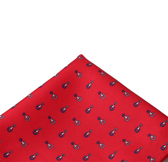 Rotes Einstecktuch mit Steigbügeln