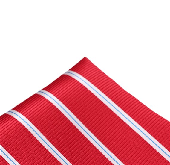 Rotes Einstecktuch mit weißen Streifen
