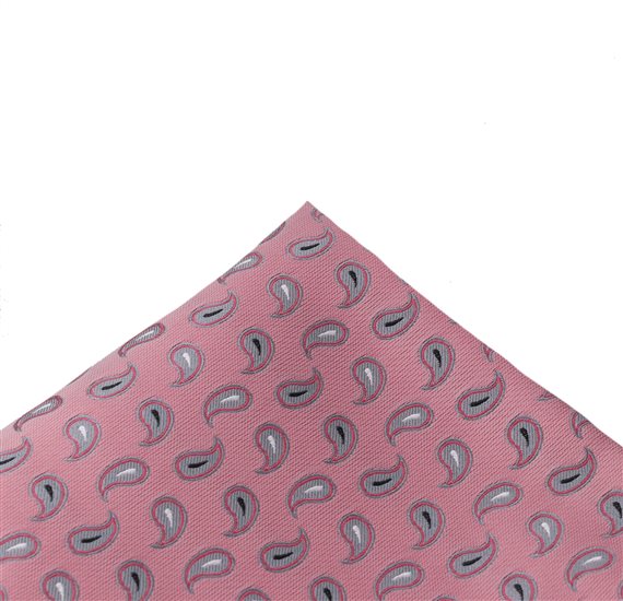 Rosa Paisley Grau Einstecktuch
