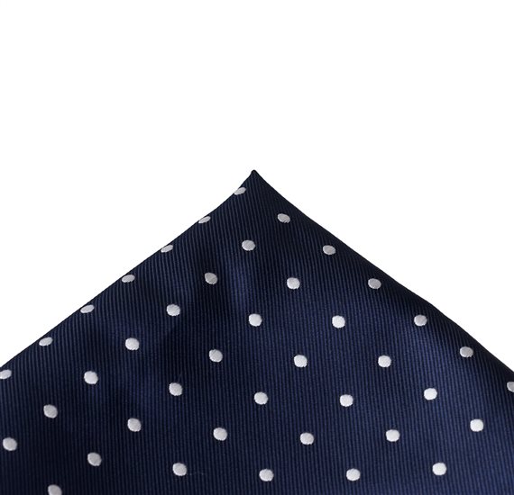 Seidentaschentuch Marineblau mit Punkten