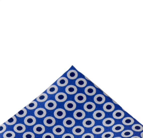 Seidentaschentuch Blau mit Blauen Punkten