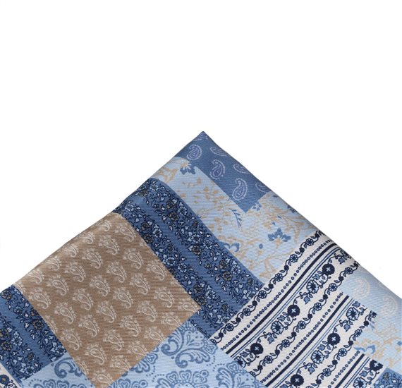 Seidentaschentuch Patchwork Himmelblau