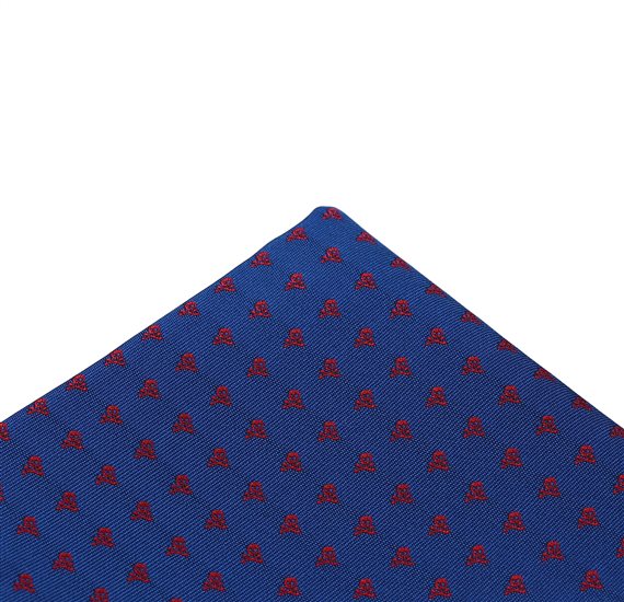 Blauer Taschentuch mit roten Totenköpfen