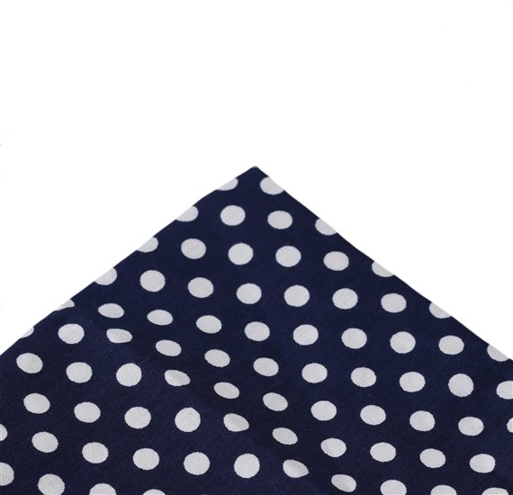 Marineblaues Einstecktuch mit Punkten