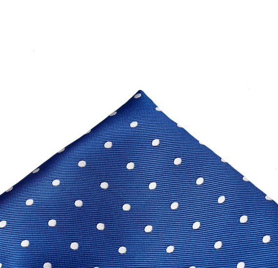 Seidentaschentuch Blau mit Punkten