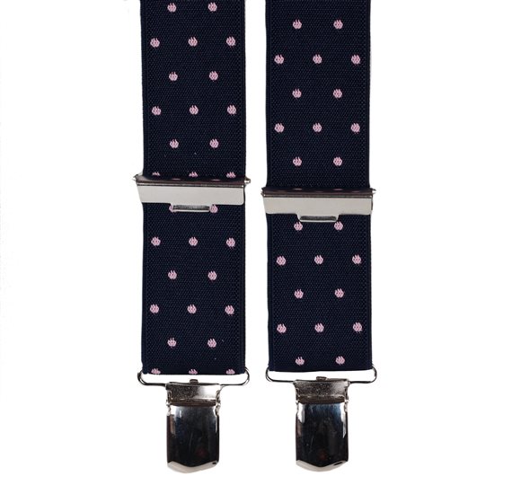 Marineblaues Elastisches Hosenträger mit Rosa Punkten