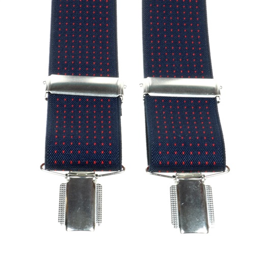Marineblaues Elastisches Hosenträger mit roten Punkten