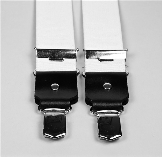 Weißes elastisches Hosenträger