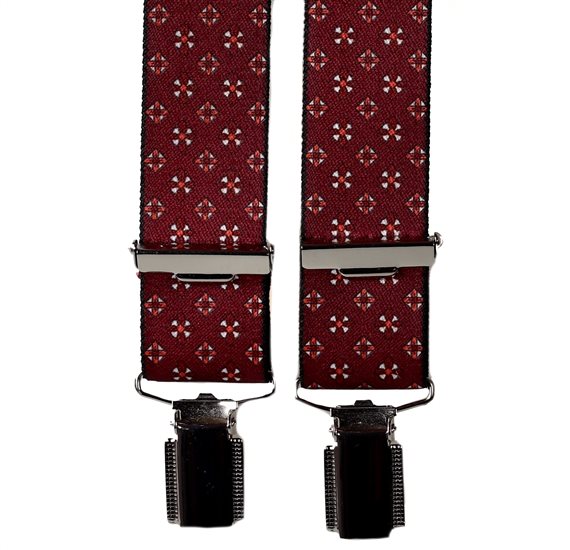 Elastische Hosenträger Bordeaux Muster