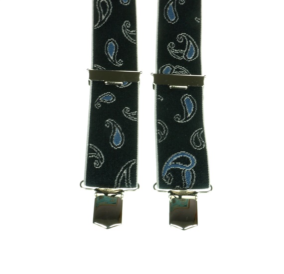 Marineblauer Elastischer Hosenträger aus Kaschmir