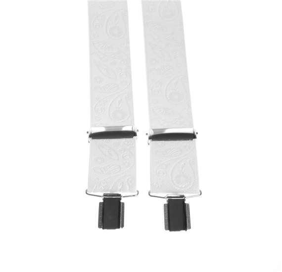 Weißes Elastisches Hosenträger aus Kaschmir